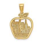 Indlæs billede til gallerivisning 14K Yellow Gold New York City Skyline NY Statue of Liberty Big Apple Pendant Charm
