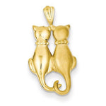 Charger l&#39;image dans la galerie, 14k Yellow Gold Sitting Cats Open Back Pendant Charm
