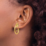 Ladda upp bild till gallerivisning, 14k Yellow Gold Non Pierced Clip On Round Double Hoop Earrings 19mm x 2mm
