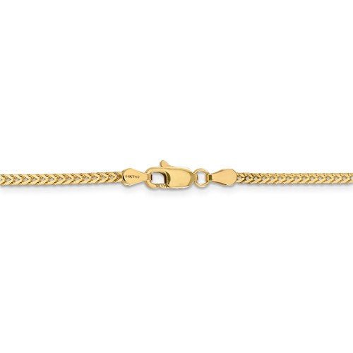 14K Yellow Gold 2mm Franco Bracelet Anklet Choker Necklace Pendant Chain