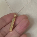 Load and play video in Gallery viewer, 14k Yellow Gold Mezuzah Star of David Pendant Charm
