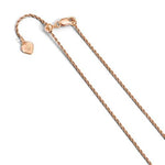 Afbeelding in Gallery-weergave laden, Sterling Silver Rose Gold Plated 1.2mm Rope Necklace Pendant Chain Adjustable
