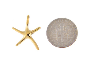 14k Yellow Gold Starfish Chain Slide Pendant Charm