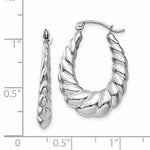 Charger l&#39;image dans la galerie, 14K White Gold Shrimp Twisted Oval Classic Hoop Earrings
