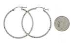 Загрузить изображение в средство просмотра галереи, Sterling Silver Diamond Cut Classic Round Hoop Earrings 35mm x 2mm
