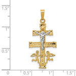 Загрузить изображение в средство просмотра галереи, 14k Gold Two Tone Caravaca Crucifix Cross Pendant Charm
