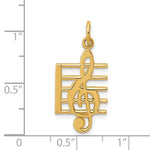 Afbeelding in Gallery-weergave laden, 14k Yellow Gold Music Treble Clef Symbol Pendant Charm
