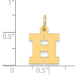 画像をギャラリービューアに読み込む, 14K Yellow Gold Uppercase Initial Letter H Block Alphabet Pendant Charm
