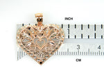 Afbeelding in Gallery-weergave laden, 14k Rose Gold and Rhodium Filigree Heart Pendant Charm
