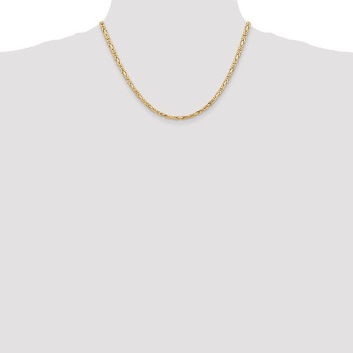 14K Yellow Gold 3.25mm Byzantine Bracelet Anklet Choker Necklace Pendant Chain