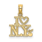 Cargar imagen en el visor de la galería, 10K Yellow Gold I Heart Love NY New York City Travel Pendant Charm
