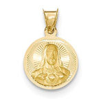 Indlæs billede til gallerivisning 14k Yellow Gold Sacred Heart of Jesus Round Pendant Charm
