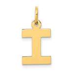 Carregar imagem no visualizador da galeria, 14K Yellow Gold Uppercase Initial Letter I Block Alphabet Pendant Charm

