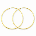 Lataa kuva Galleria-katseluun, 14K Yellow Gold 36mm x 1.5mm Endless Round Hoop Earrings
