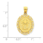 Kép betöltése a galériamegjelenítőbe: 14k Yellow Gold Cancer Zodiac Horoscope Oval Pendant Charm - [cklinternational]
