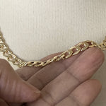 將圖片載入圖庫檢視器 14K Yellow Gold 7mm Curb Link Bracelet Anklet Choker Necklace Pendant Chain with Lobster Clasp
