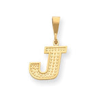 이미지를 갤러리 뷰어에 로드 , 14K Yellow Gold Uppercase Initial Letter J Block Alphabet Pendant Charm
