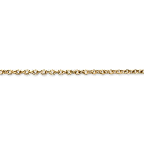 14k Yellow Gold 2.4mm Round Open Link Cable Bracelet Anklet Choker Necklace Pendant Chain