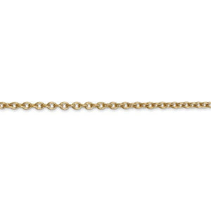 14k Yellow Gold 2.4mm Round Open Link Cable Bracelet Anklet Choker Necklace Pendant Chain