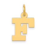將圖片載入圖庫檢視器 14K Yellow Gold Uppercase Initial Letter F Block Alphabet Pendant Charm
