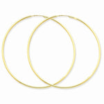 Kép betöltése a galériamegjelenítőbe: 14K Yellow Gold 55mm x 1.5mm Endless Round Hoop Earrings
