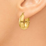 Lade das Bild in den Galerie-Viewer, 14K Yellow Gold 20mm x 7mm Classic Round Hoop Earrings
