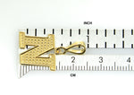 Lataa kuva Galleria-katseluun, 14K Yellow Gold Uppercase Initial Letter N Block Alphabet Pendant Charm
