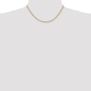 14K Yellow Gold 3mm Concave Open Figaro Bracelet Anklet Choker Necklace Pendant Chain