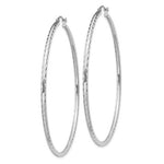 Kép betöltése a galériamegjelenítőbe: Sterling Silver Diamond Cut Classic Round Hoop Earrings 60mm x 2mm
