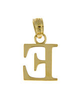 Ladda upp bild till gallerivisning, 14K Yellow Gold Uppercase Initial Letter E Block Alphabet Pendant Charm
