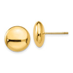 Φόρτωση εικόνας στο εργαλείο προβολής Συλλογής, 14k Yellow Gold 12mm Button Polished Post Stud Earrings
