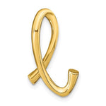 將圖片載入圖庫檢視器 14k Yellow Gold Initial Letter L Cursive Chain Slide Pendant Charm
