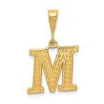 Charger l&#39;image dans la galerie, 14K Yellow Gold Uppercase Initial Letter M Block Alphabet Pendant Charm
