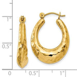 將圖片載入圖庫檢視器 14K Yellow Gold Shrimp Hammered Hoop Earrings
