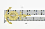 Indlæs billede til gallerivisning 14k Yellow White Gold Anchor Compass Ship Wheel Nautical 3D Pendant Charm
