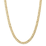 이미지를 갤러리 뷰어에 로드 , 14K Yellow Gold 6.75mm Open Concave Curb Bracelet Anklet Choker Necklace Pendant Chain
