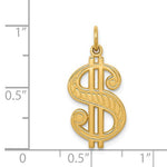 이미지를 갤러리 뷰어에 로드 , 14k Yellow Gold Dollar Sign or Symbol Pendant Charm

