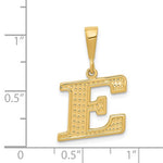 Carregar imagem no visualizador da galeria, 14K Yellow Gold Uppercase Initial Letter E Block Alphabet Pendant Charm
