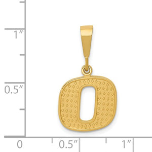14K Yellow Gold Uppercase Initial Letter O Block Alphabet Pendant Charm