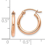 Φόρτωση εικόνας στο εργαλείο προβολής Συλλογής, 14K Rose Gold 15mm x 2mm Classic Round Hoop Earrings
