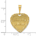Afbeelding in Gallery-weergave laden, 14K Yellow Gold For My Mom Heart Pendant Charm
