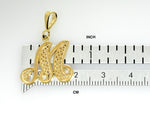 Load image into Gallery viewer, 14K Yellow Gold Initial Letter M Cursive Script Alphabet Filigree Pendant Charm
