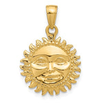 Cargar imagen en el visor de la galería, 14k Yellow Gold Sun Celestial 3D Pendant Charm
