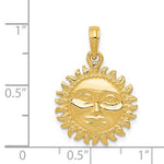 이미지를 갤러리 뷰어에 로드 , 14k Yellow Gold Sun Celestial 3D Pendant Charm
