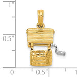 Φόρτωση εικόνας στο εργαλείο προβολής Συλλογής, 14k Yellow Gold Wishing Well Moveable 3D Pendant Charm
