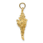 Indlæs billede til gallerivisning 14k Yellow Gold Conch Shell Seashell 3D Pendant Charm
