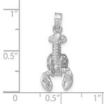 画像をギャラリービューアに読み込む, 14k White Gold Lobster Ocean Life Pendant Charm
