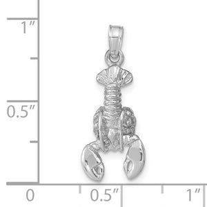 14k White Gold Lobster Ocean Life Pendant Charm