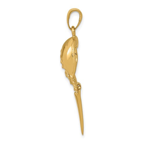 14k Yellow Gold Horseshoe Crab Moveable Pendant Charm