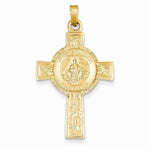 Φόρτωση εικόνας στο εργαλείο προβολής Συλλογής, 14k Yellow Gold St Jude Thaddeus Cross Medal Pendant Charm
